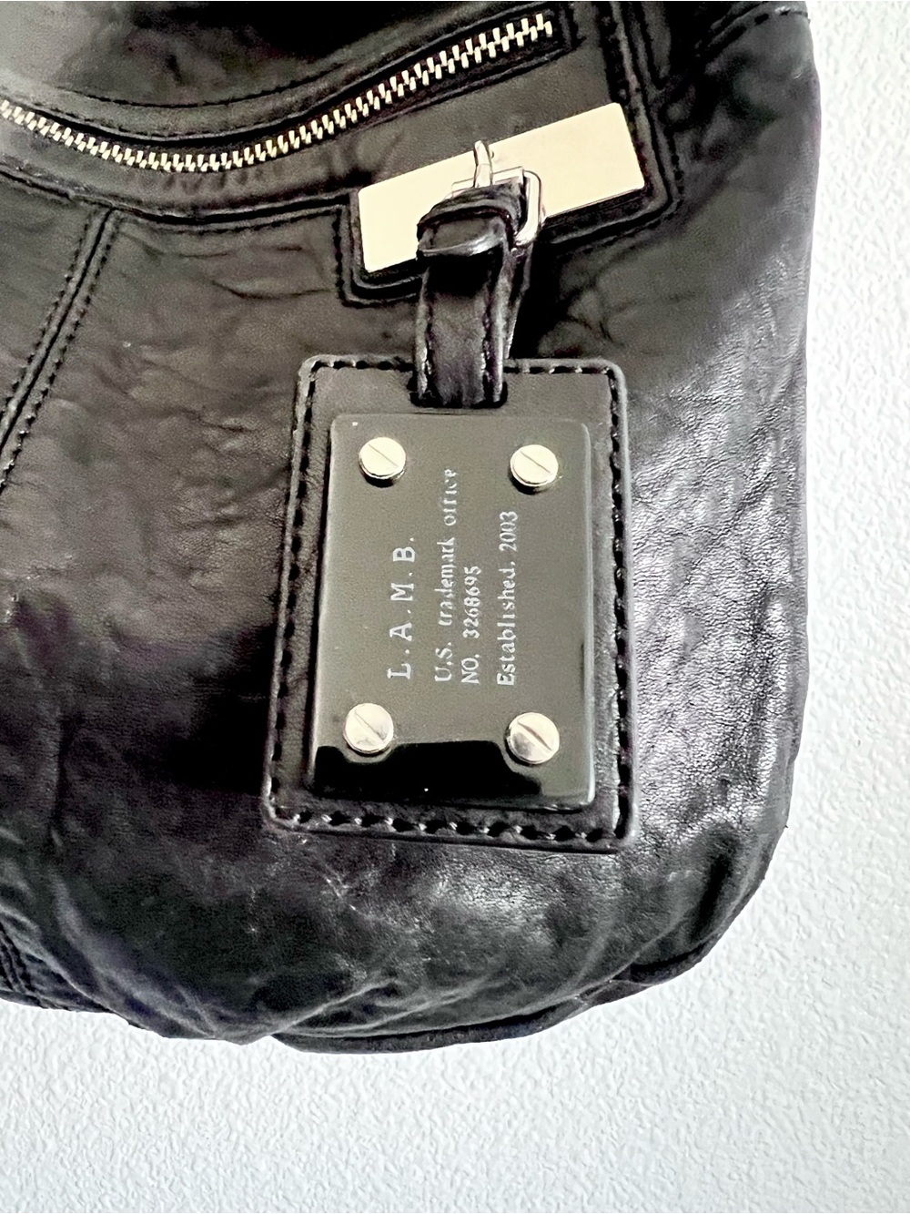 L.A.M.B. Black Leather Hobo Bag - Picture 4 of 15
